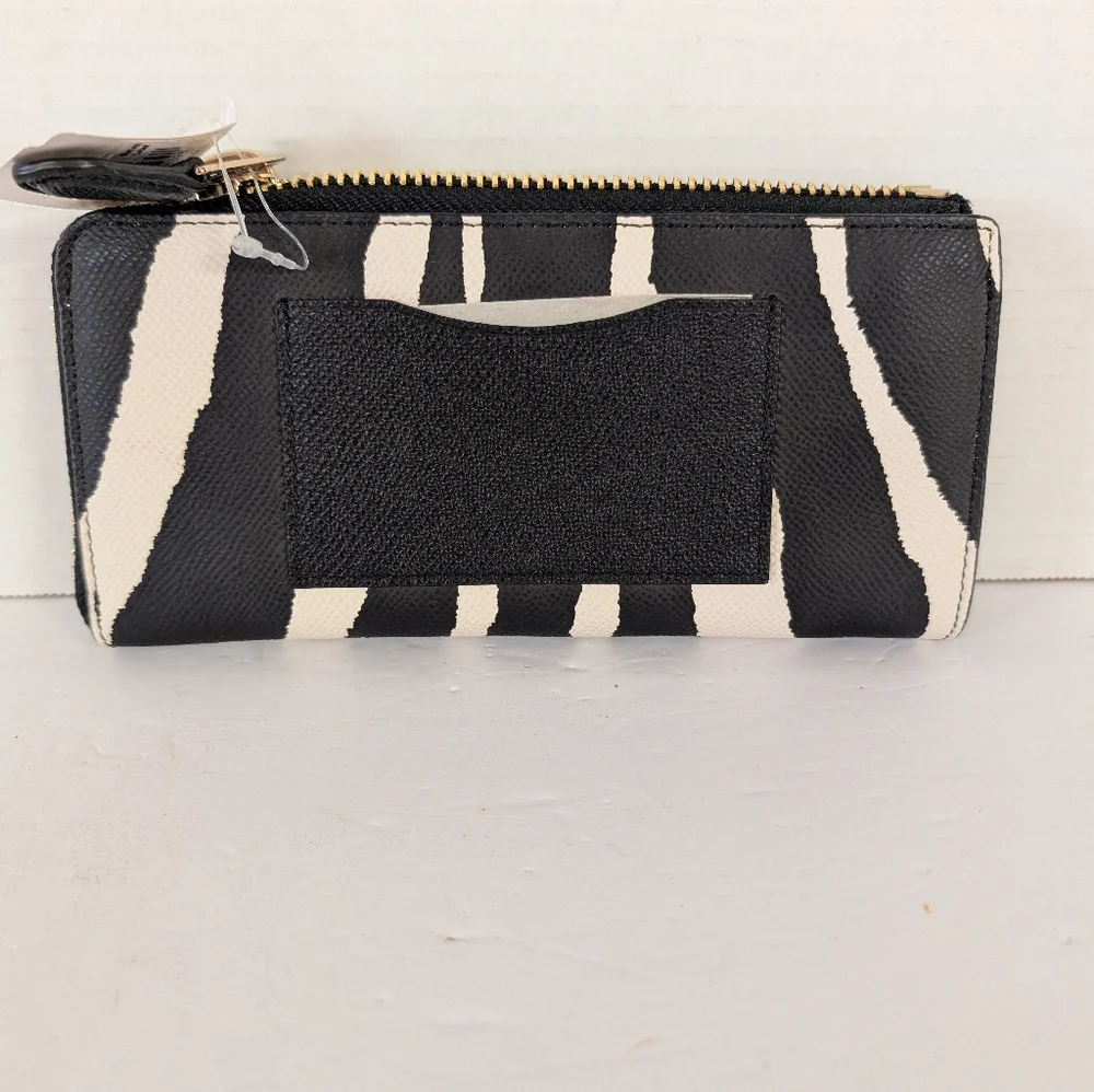 Coach Wallet Zebra Stripe Black and White NWT
